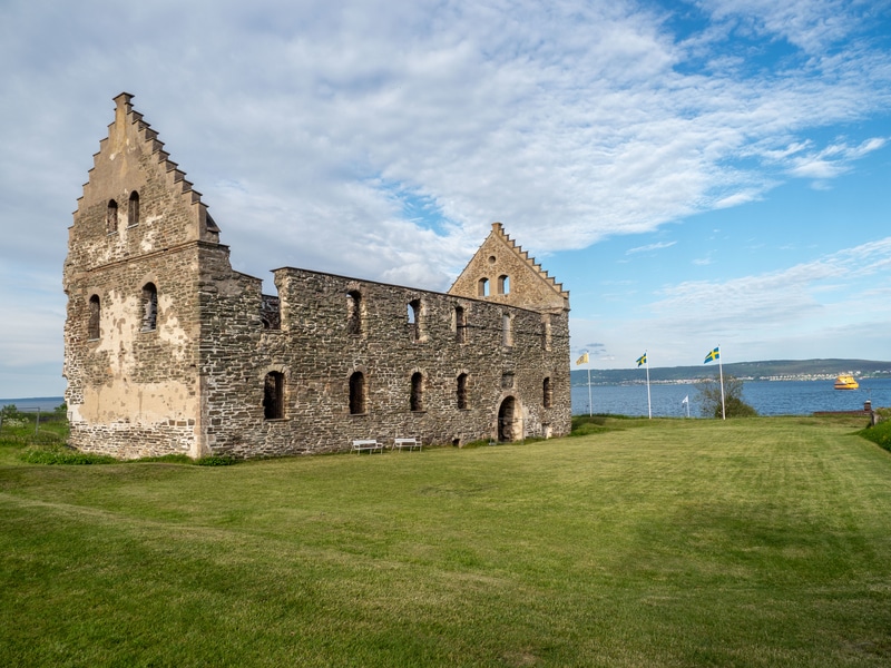Bilde av ruinene av Visingsborg slott.