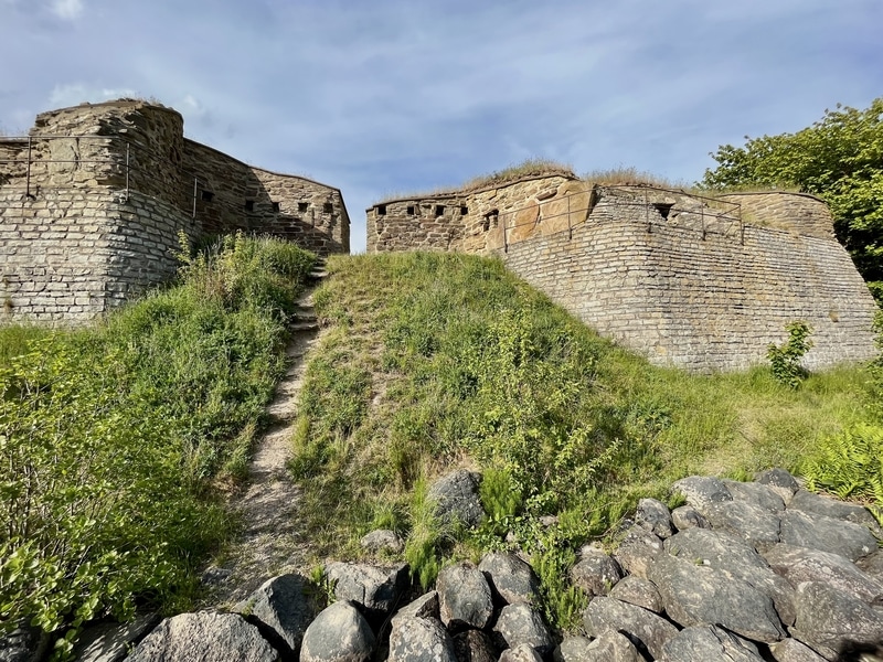 Bilde av Näs borgs ruiner.