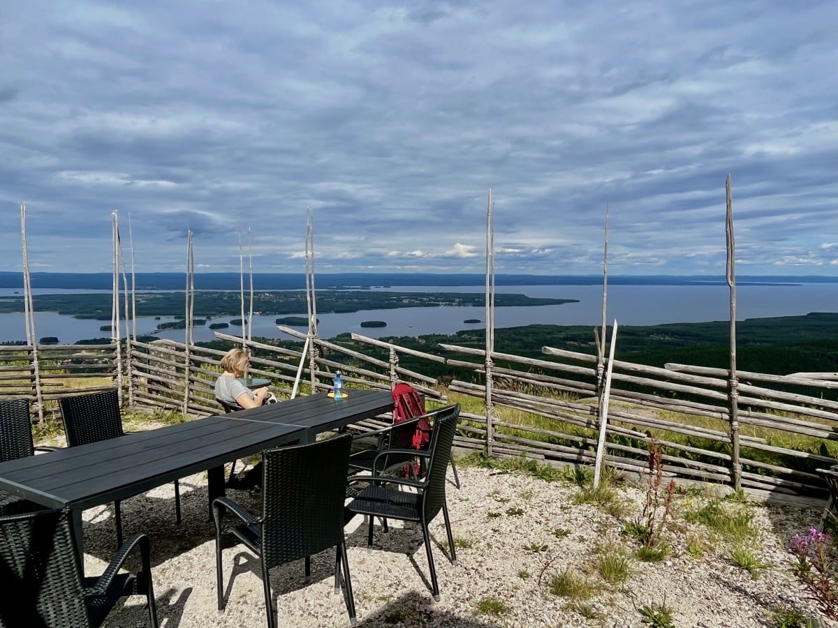 Bilde fra restaurant, med utsikt over Siljan.